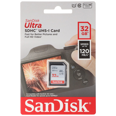 Afbeelding van SanDisk SDHC Ultra 32GB 120MB/s CL10