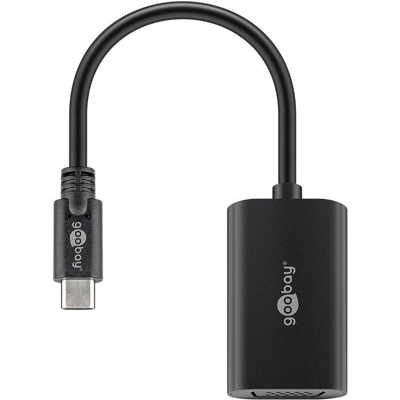 Afbeelding van Goobay USB C adapter VGA, zwart stekker &gt; VGA bus (15 pins)
