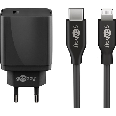 Afbeelding van Goobay Lightning/USB C PD oplaadset (30 W) USB voedingsadapter 30 W inclusief naar Lightning kabel voor bijv. iPhone 12