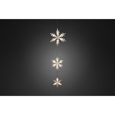 Afbeelding van Kerstverlichting led sneeuwvloksnoer 3 lampjes warm wit