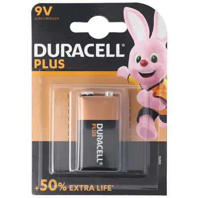 Afbeelding van 9V batterij Duracell (Alkaline)