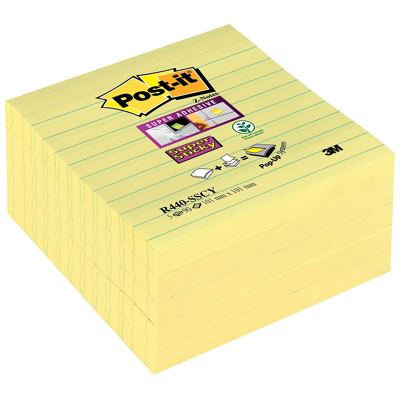 Afbeelding van Memoblok 3M Post it Z Notes S440 Super Sticky 100x100mm geel