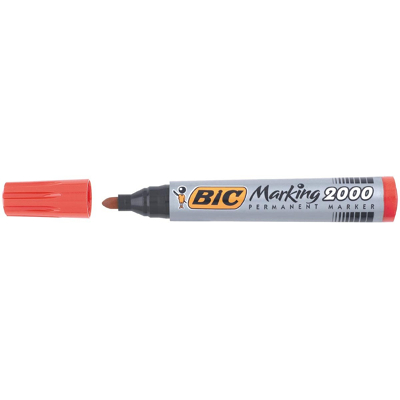 Afbeelding van Bic permanent marker 2000 2300 rood, schrijfbreedte 1,7 mm, ronde punt