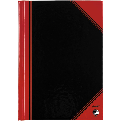 Afbeelding van Notitieboek zwart/rood A5 lijn 70gr 96vel