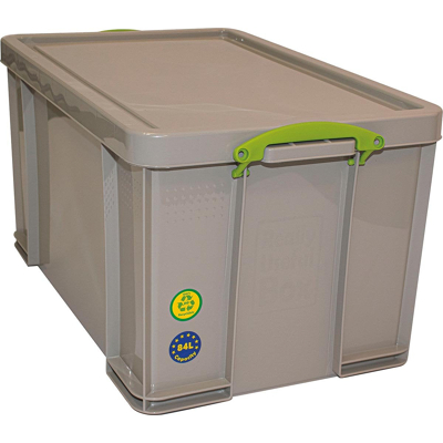 Afbeelding van Really Useful Box opbergdoos 84 liter, gerecycleerd, grijs