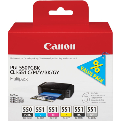 Afbeelding van Canon PGI 550/CLI 551 Cartridges Combo Pack