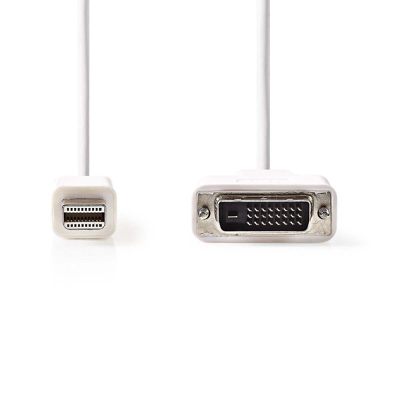 Afbeelding van Mini DisplayPort naar DVI kabel 2 meter Nedis (DVI D, Full HD, 100% koper)