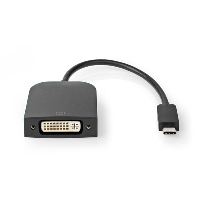 Afbeelding van USB C naar DVI adapter Nedis 0.2 meter (DVI D, 100% koper, Full HD, Zwart)