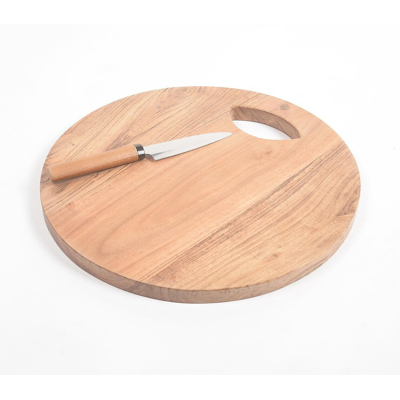 Afbeelding van Sleek Round Natural Wooden Cutting Board