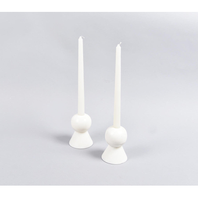 Afbeelding van Turned Marble Candle stands (set of 2)