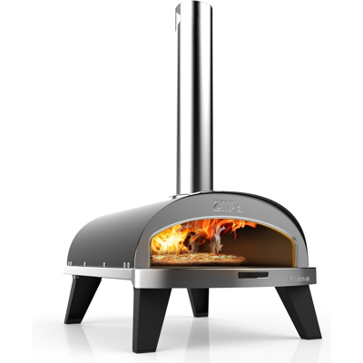 Afbeelding van ZiiPa Pizza Oven Piana Houtgestookt met Thermometer Antraciet voor ø 30 cm pizza&#039;s