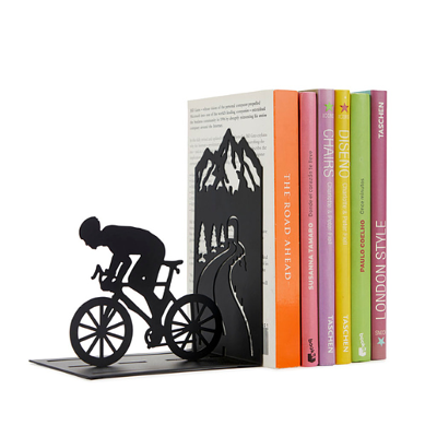 Afbeelding van Balvi boekensteun wielrenner zwart metaal