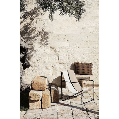 Afbeelding van Ferm LIVING Desert fauteuil zwart onderstel Zand