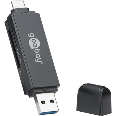 Afbeelding van 2in1 kaartlezer USB 3.0 C leest SDXC, SDHC, microSD, SD geheugenkaarten