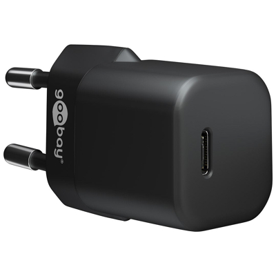 Afbeelding van Goobay USB C PD (Power Delivery) snellader nano (30 W) zwart geschikt voor apparaten met zoals bijvoorbeeld iPhone 12