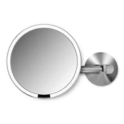 Afbeelding van Simplehuman Spiegel met Sensor 20 cm 5x Vergroting Wandbevestiging Netstroom Silver / Stainless Steel