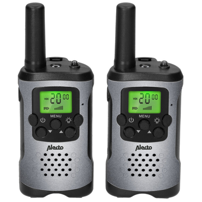 Afbeelding van Alecto FR115GS Set van twee walkie talkies voor kinderen tot 5 kilometer bereik grijs/zwart Grey Black