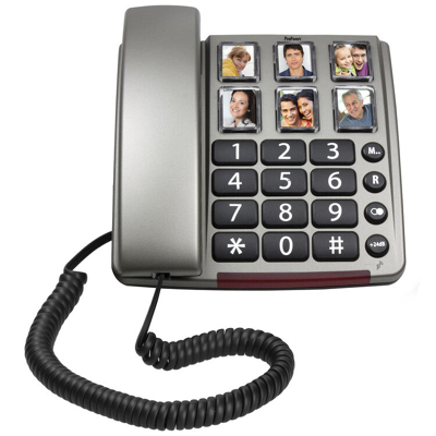 Afbeelding van Profoon TX 560 Vaste telefoon met grote fototoetsen en cijfers, zwart Silver Black
