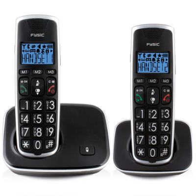 Afbeelding van Fysic FX 6020 Senioren DECT telefoon met grote toetsen en 2 handsets, zwart Black