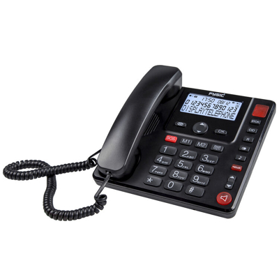 Afbeelding van Fysic FX 3940 Vaste telefoon met display en grote toetsen voor senioren, zwart Black