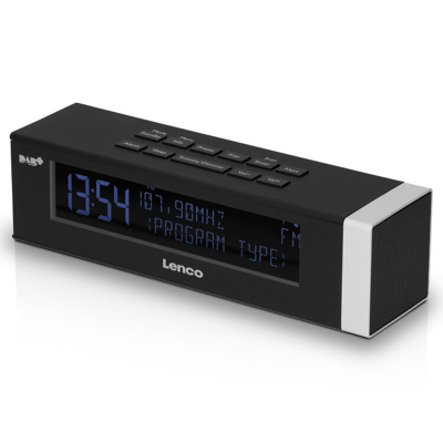 Afbeelding van Lenco CR 630BK Stereo DAB+/FM Wekkerradio met USB aansluiting en AUX ingang Zwart Black