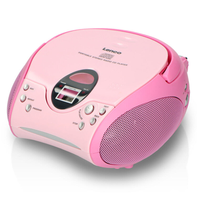 Afbeelding van Lenco SCD 24 Pink Draagbare stereo FM radio met CD speler Roze