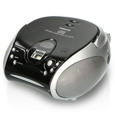 Afbeelding van Lenco SCD 24 Black/Silver Draagbare stereo FM radio met CD speler Zwart/zilver Black Silver