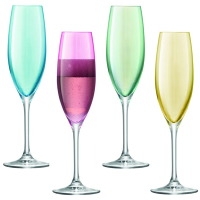 Afbeelding van Champagneflute L.S.A. Polka Pastel 225 ml (Set van 4)
