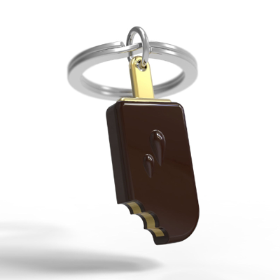 Afbeelding van Metalmorphose sleutelhanger ijslolly bruin met goud
