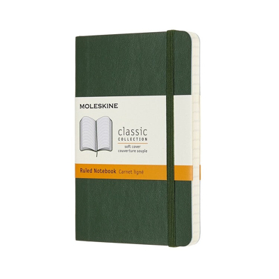 Afbeelding van Notitieboek Moleskine pocket 90x140mm lijn soft cover myrtle green