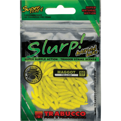 Afbeelding van Trabucco Slurp Artificial Baits Maggot (50 pcs) Kleur : Yellow glitter