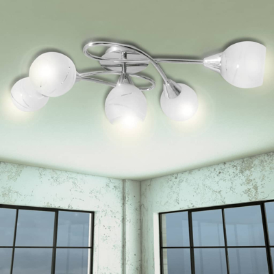 Afbeelding van Plafondlamp met glazen behuizing voor lampen