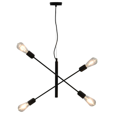 Afbeelding van Plafondlamp met filament peren 2 W E27 zwart