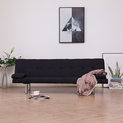 Afbeelding van Slaapbank met twee kussens polyester zwart