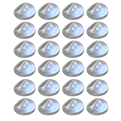 Afbeelding van Solarwandlampen LED 24 st rond zilverkleurig