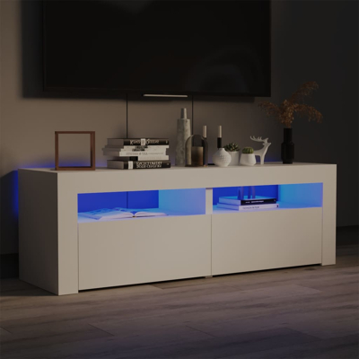 Afbeelding van Tv meubel met LED verlichting 120x35x40 cm wit