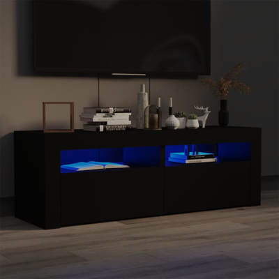 Afbeelding van Tv meubel met LED verlichting 120x35x40 cm zwart