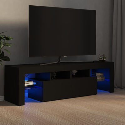 Afbeelding van Tv meubel met LED verlichting 140x36,5x40 cm zwart