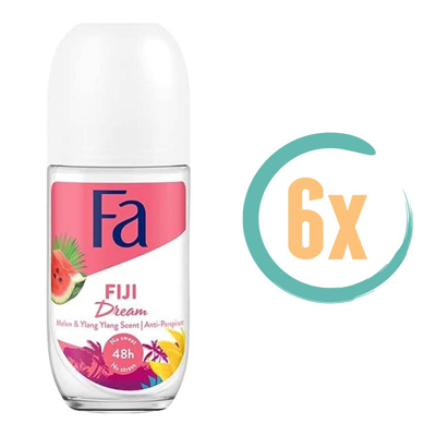 Afbeelding van 6er Pack Fa Deodorant Roll On Fiji Dream Anti transpirant, 48 uur 50ml