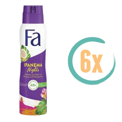 Afbeelding van 6x Fa Deodorant Spray Ipanema Nights 150 ml
