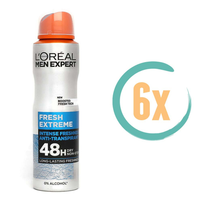 Afbeelding van 6x L&#039;Oréal Men Expert Deodorant Spray Fresh Extreme 150 ml