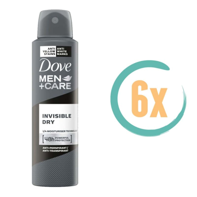 Afbeelding van 6x Dove Invisible Dry Deospray 150ml kopen? Nu in de aanbieding bij Voordelig