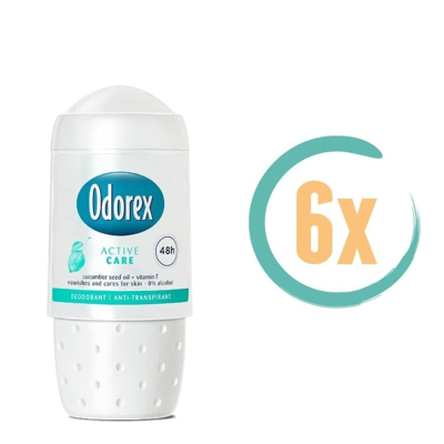 Afbeelding van 6x Odorex Active Care Deoroller 50ml kopen? Nu in de aanbieding bij Voordelig