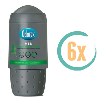Afbeelding van 6x Odorex Men Fresh Protection Deoroller 50ml kopen? Nu in de aanbieding bij
