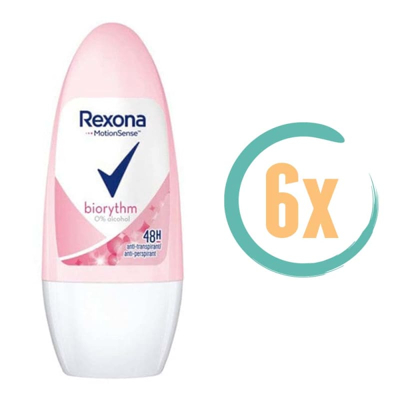 Afbeelding van 6er Pack REXONA Women Deodorant &quot;Biorythm&quot; Roll on 50 ml