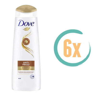 Afbeelding van 6er Pack Dove Shampoo Anti Frizz voor droog, pluizig haar 250ml