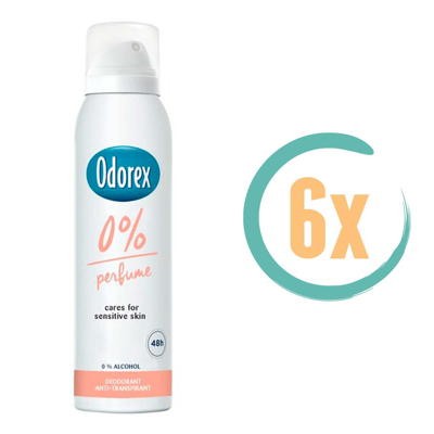 Afbeelding van 6er Pack Odorex Deodorant Spray 0% Perfume 150ml