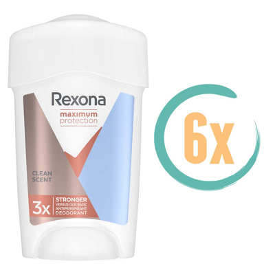 Afbeelding van 6x Rexona Maximum Protection Clean Scent Deostick 45ml