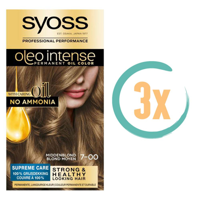 Afbeelding van 3x Syoss Color Oleo Intense 7 00 Middenblond Haarverf