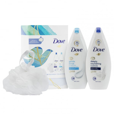 Afbeelding van Dove Women 3 delige Geschenkset Gently Nourishing Body Wash Collection (2x Wash, Puff)